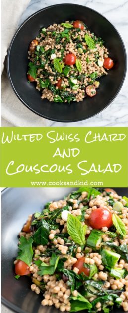 Wilted Swiss Chard and Couscous Salad - By Cooks and Kid